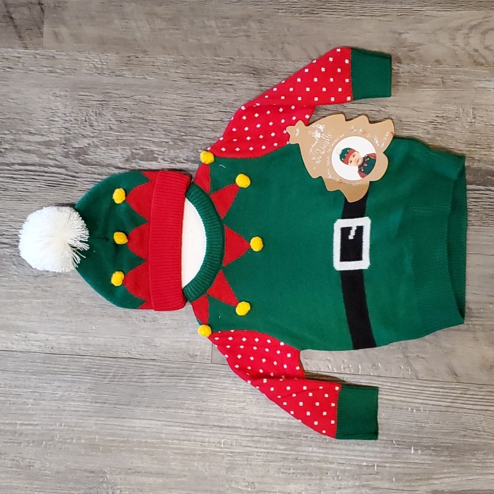 So 'Dorable Baby Photo Op Elf Hat & Sweater Set Size 0-6 Months